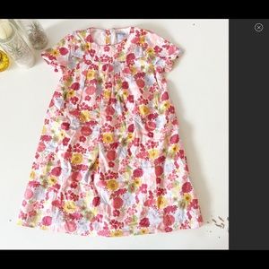 Jacadi White Floral Liberty Print Short Sleeve Dress